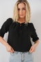 Women's Ruffle Collar Detailed Blouse 959 - Black