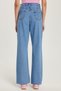 Women's Regular Fit Wide Leg Blue Jean Jeans with Pockets - 5
