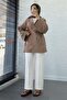 Belted Muslin Kimono with Pocket Detail - Mink - 7