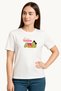 Women's White T-Shirt Colorful Frog Summer Printed Summer T-Shirt