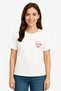Woman's white t-shirt with colorful cat cup Printed summer t-shirt - 2