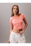 Calvin klein monogram baby tee women's pink t-shirt lv047ab802-vdw - 5