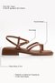 Women's Tan Brown Single Finger Gold Ring Detailed Daily Sandals Shoes Hosa - 5