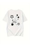 Pinterest Star Printed Oversize Unisex Short Sleeve Tshirt - 3