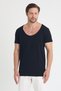 Men's Open Collar Straight Cut Basic T-Shirt - 2