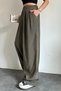 Elastic Waist Parachute Fabric Loose Cut Palazzo Women's Trousers 4017 - 3