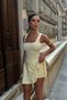 Square Collar Diver Fabric Shorts Trendy Short Dress with Inside Pocket Detail - 3
