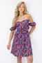 Women's Black Kiss Collar Out-Cut Cutout Patterned Poplin Dress Alc-X14221