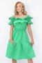 Women's Green Adjustable Strap Double Pocket Poplin Mini Dress Alc-X14232 - 2