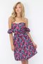 Women's Black Kiss Collar Out-Cut Cutout Patterned Poplin Dress Alc-X14221 - 4