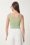 Women's Green Strap Crop Knitwear Blouse Cr00522 - 5
