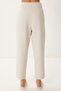 Women's Cream Pocket Linen Baggy Trousers Bv00164 - 4