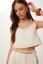 Women's Cream Bead Detail Linen Blouse Pants Suit Bv00170 - 4