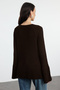 More Sustainable Kahverengi Geniş Kalıp Peplum Detaylı Pamuklu Triko Kazak TWOAW25KZ00305 - 9