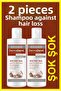 2 Pieces of Garlic Extract Shampoo Containing Biotin and Keratin Against Hair Loss 250ml.