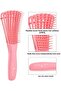 Lom1192 New Generation Detangling Combing Brush Octopus Design Flexible Tooth Curly Hair - Pink - 4