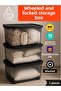 60 Lt Storage Box with Wheels (Set of 3) - Transparent Storage Box with Lock, Suitable for Food Contact - 4