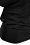 Siyah Büzgü/Drape Detaylı Dökümlü Asimetrik Yaka Örme Bluz TBBSS25AF00119 - 6