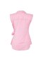 Pembe Çizgili Kruvaze Bağlama Detaylı Dokuma Bluz TWOSS25BZ00581 - 3