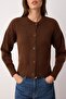 Wardrobe Essentials Kahverengi Alpaka Yünü Karışımlı Premium/Özel İplik Triko Hırka | TWOAW26HI00000 - 4