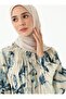 Patterned Gathered Collar Modest Dress - Blue - Refka - 4