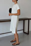 Women's Modal Fabric Half Sleeve Slit Below the Knee Dress 1100 - 7