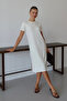 Women's Modal Fabric Half Sleeve Slit Below the Knee Dress 1100 - 5