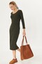 Women's Khaki Long Camisole Dress ARM-24K001028 - 3