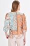 Women's Mustard Crew Neck Quarter Sleeve Patterned Shirt Arm-25Y 001021 - 6