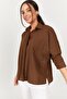 Women's Brown POCKET LOOSE LINEN SHIRT ARM-21Y001035 - 2
