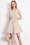 Women's Camel Front Button Waist Belt Collar Sleeveless Dress Arm-24Y 001066 - 3