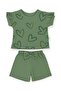 Baby Girl Set Sequin Heart Printed 2-Piece Set