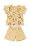 Baby Girl Set Sequin Heart Printed 2-Piece Set