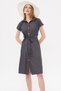 Women's Anthracite Belted Short Sleeve Shirt Dress ARM-19Y001068 - 3