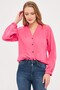 Women's Fuchsia Elastic Sleeve Wrinkled Shirt Arm-24K001002 - 5