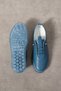 Women's Blue Genuine Leather Rubber Laced Full Orthopedic Transparent Sole Sneaker Stylish Daily Classic Shoes - 8