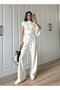 White 100% Modal Bat Sleeve T-Shirt and Pants Double Set - 7028