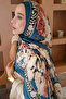 Soft Rose Pattern Silk Voile Shawl - 6
