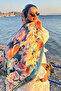 Soft Rose Pattern Silk Voile Shawl - 2