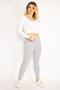 Women's Large Size Gray Zipper and Stone Detailed Leggings Trousers 65n34882 - 5