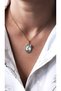 Blue Themed Pearl Art Steel Necklace with Flower Figures - 2