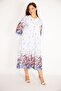Women's Large Size Blue Cotton Fabric Layered Dress 65n34949 - 3