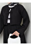 Women's Sofia Linen Hijab Black Three-Tie Skirt Kimono Set - 2