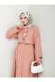 Women's Sofia Linen Hijab Pink Powder Kimono Suit with Three Tie Skirts