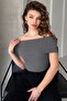 Madonna Collar Sleeveless Corded Fabric Ribbed Knit Blouse - 4
