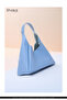 Blue Shk19 Faux Leather, Snap Closure, Single Compartment, Zippered Makeup Bag, Hand, Arm and Shoulder Bag - 8