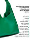 Grass Green Shk19 Faux Leather, Snap Closure, Single Compartment, Zippered Makeup Bag, Hand, Arm, and Shoulder Bag - 7