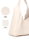 Cream Shk19 Faux Leather, Snap Fastener, Single Compartment, Zippered Makeup Bag, Hand, Arm and Shoulder Bag - 5