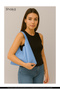 Blue Shk19 Faux Leather, Snap Closure, Single Compartment, Zippered Makeup Bag, Hand, Arm and Shoulder Bag - 6