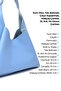 Blue Shk19 Faux Leather, Snap Closure, Single Compartment, Zippered Makeup Bag, Hand, Arm and Shoulder Bag - 7